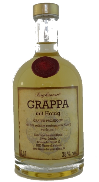 Grappa mit Honig verfeinert  0,5 l    38,0 %/vol